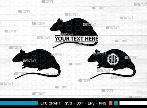 Rat Monogram, Rat Silhouette, Rat SVG, Field Mouse Svg, Mouse Svg, Mice Svg, Rats Svg, SB00309 SVG ETC Craft 