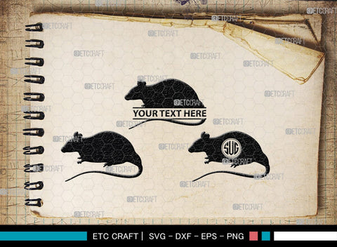 Rat Monogram, Rat Silhouette, Rat SVG, Field Mouse Svg, Mouse Svg, Mice Svg, Rats Svg, SB00309 SVG ETC Craft 