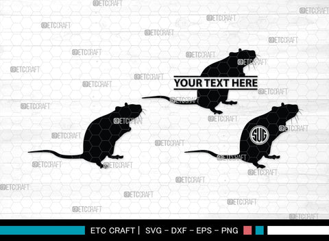 Rat Monogram, Rat Silhouette, Rat SVG, Field Mouse Svg, Mouse Svg, Mice Svg, Rats Svg, SB00309 SVG ETC Craft 