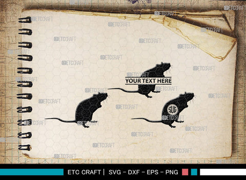 Rat Monogram, Rat Silhouette, Rat SVG, Field Mouse Svg, Mouse Svg, Mice Svg, Rats Svg, SB00309 SVG ETC Craft 