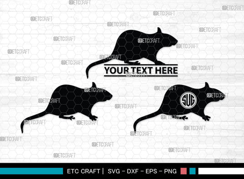 Rat Monogram, Rat Silhouette, Rat SVG, Field Mouse Svg, Mouse Svg, Mice Svg, Rats Svg, SB00309 SVG ETC Craft 