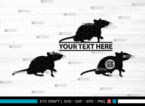 Rat Monogram, Rat Silhouette, Rat SVG, Field Mouse Svg, Mouse Svg, Mice Svg, Rats Svg, SB00309 SVG ETC Craft 