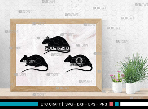 Rat Monogram, Rat Silhouette, Rat SVG, Field Mouse Svg, Mouse Svg, Mice Svg, Rats Svg, SB00309 SVG ETC Craft 