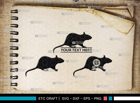 Rat Monogram, Rat Silhouette, Rat SVG, Field Mouse Svg, Mouse Svg, Mice Svg, Rats Svg, SB00309 SVG ETC Craft 