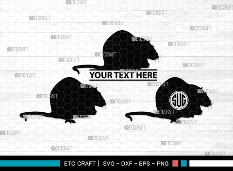 Rat Monogram, Rat Silhouette, Rat SVG, Field Mouse Svg, Mouse Svg, Mice Svg, Rats Svg, SB00309 SVG ETC Craft 