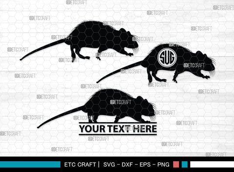 Rat Monogram, Rat Silhouette, Rat SVG, Field Mouse Svg, Mouse Svg, Mice Svg, Rats Svg, SB00309 SVG ETC Craft 