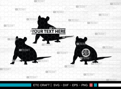 Rat Monogram, Rat Silhouette, Rat SVG, Field Mouse Svg, Mouse Svg, Mice Svg, Rats Svg, SB00309 SVG ETC Craft 