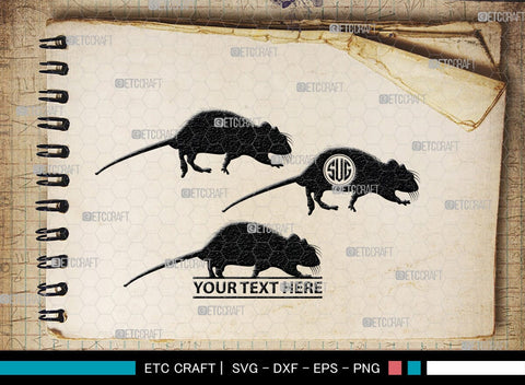 Rat Monogram, Rat Silhouette, Rat SVG, Field Mouse Svg, Mouse Svg, Mice Svg, Rats Svg, SB00309 SVG ETC Craft 