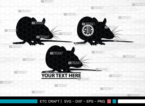 Rat Monogram, Rat Silhouette, Rat SVG, Field Mouse Svg, Mouse Svg, Mice Svg, Rats Svg, SB00309 SVG ETC Craft 