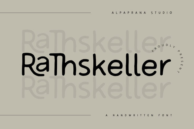 Rathskeller - Handwritten Font Font Alpaprana Studio 