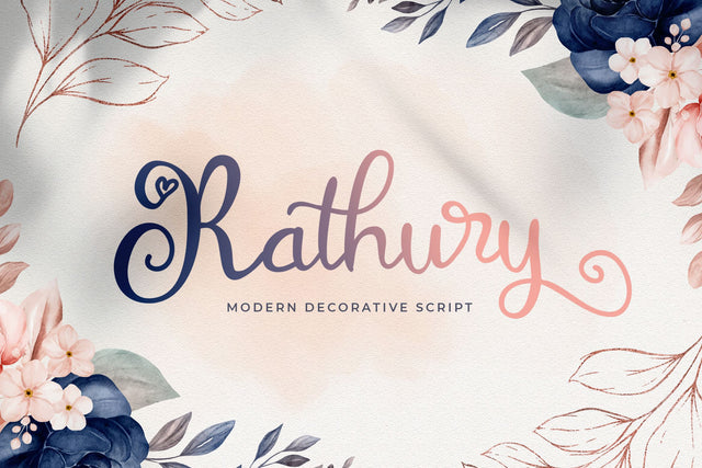 Rathury - Modern Decorative Script Font Font StringLabs 
