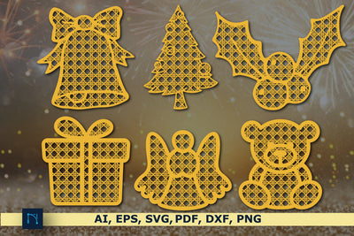 Rattan Christmas Ornaments SVG bundle SVG MD JOYNAL ABDIN 