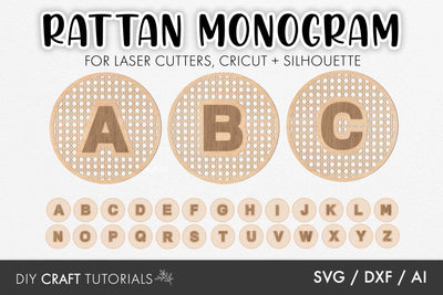 Rattan Monogram SVG Bundle SVG DIY Craft Tutorials 