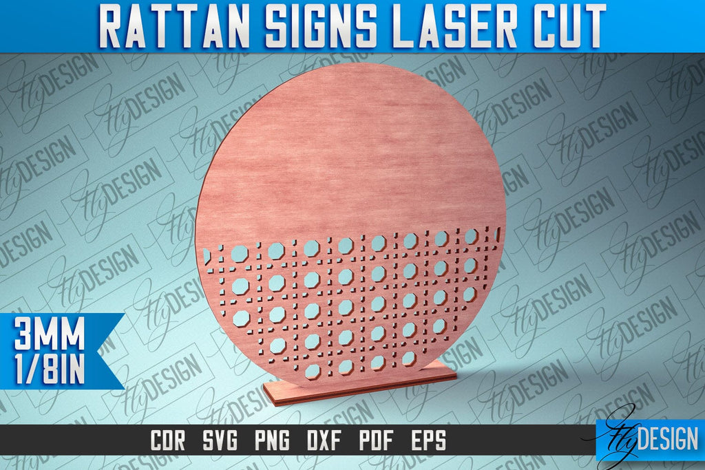 Rattan Sign Laser Cut SVG | Laser Cut SVG Design - So Fontsy