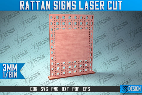 Rattan Sign Laser Cut SVG | Laser Cut SVG Design SVG Fly Design 