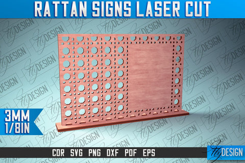 Rattan Sign Laser Cut SVG | Laser Cut SVG Design SVG Fly Design 
