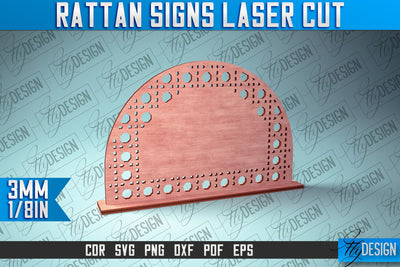 Rattan Sign Laser Cut SVG | Laser Cut SVG Design SVG Fly Design 