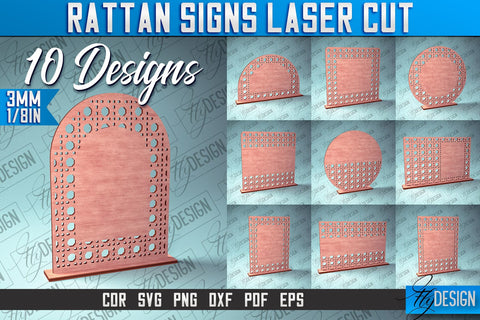 Rattan Sign Laser Cut SVG | Laser Cut SVG Design SVG Fly Design 