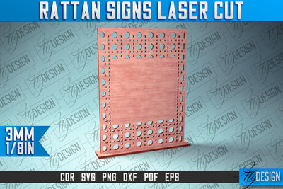 Rattan Sign Laser Cut SVG | Laser Cut SVG Design SVG Fly Design 