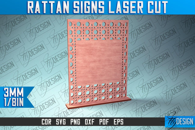 Rattan Sign Laser Cut SVG | Laser Cut SVG Design SVG Fly Design 