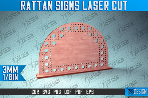 Rattan Sign Laser Cut SVG | Laser Cut SVG Design SVG Fly Design 
