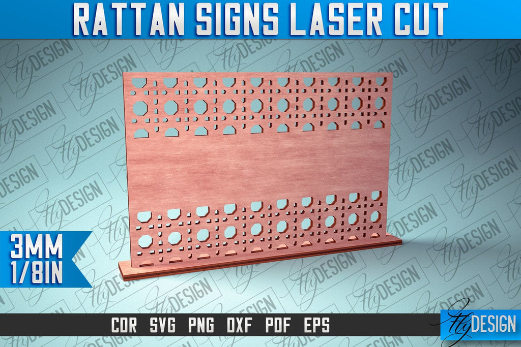 Rattan Sign Laser Cut SVG | Laser Cut SVG Design - So Fontsy
