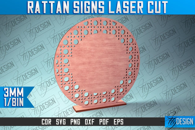 Rattan Sign Laser Cut SVG | Laser Cut SVG Design SVG Fly Design 