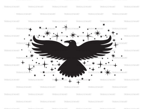 Raven bird and sparks SVG TribaliumArtSF 