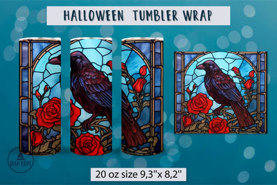 Raven tumbler wrap | Gothic sublimation Sublimation Olga Boat Design 