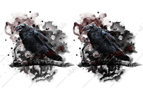 Raven Watercolor Sublimation Clipart PNG JPG Sublimation nikola 
