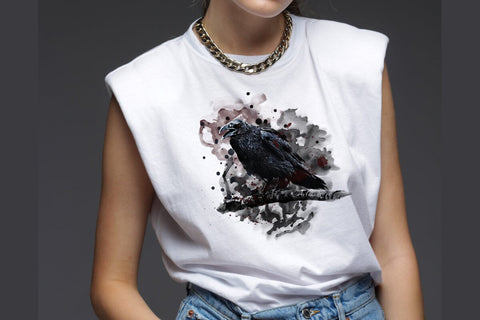 Raven Watercolor Sublimation Clipart PNG JPG Sublimation nikola 