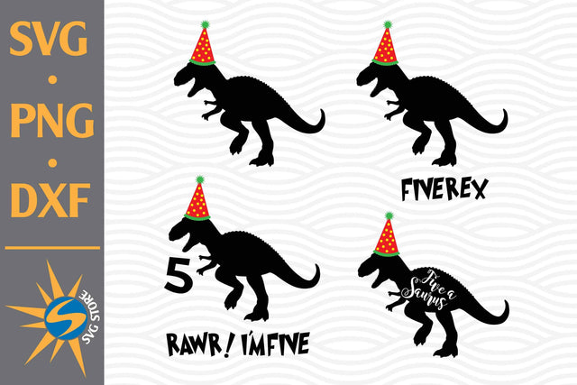 Rawr I'm Five Birthday SVG, PNG, DXF Digital Files Include SVG SVGStoreShop 