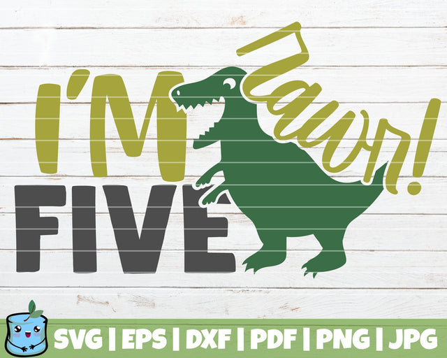 Rawr I'm Five SVG MintyMarshmallows 