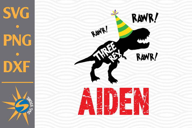 RAWR I'm Three T Rex Birthday SVG, PNG, DXF Digital Files Include SVG SVGStoreShop 