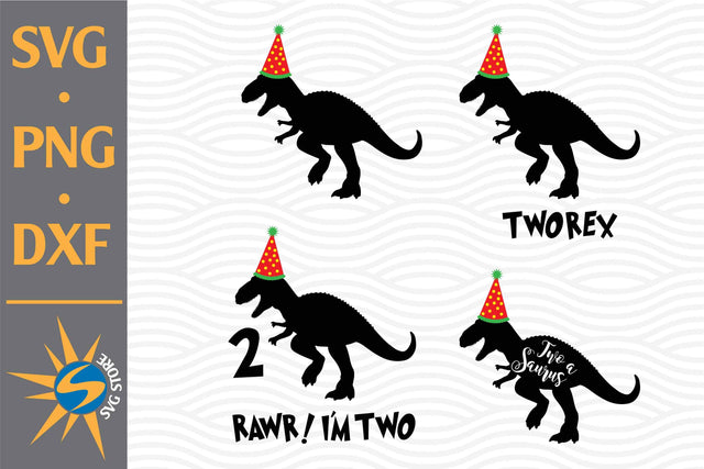 Rawr I'm Two Birthday SVG, PNG, DXF Digital Files Include SVG SVGStoreShop 