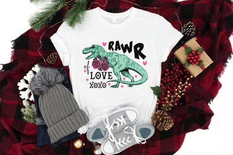 Rawr of Love T-Rex Valentine PNG Sublimation Jagonath Roy 