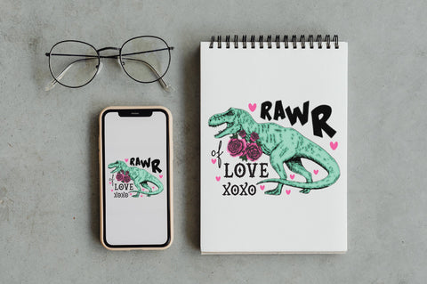 Rawr of Love T-Rex Valentine PNG Sublimation Jagonath Roy 