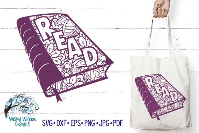 Read Book Zentangle SVG SVG Wispy Willow Designs 