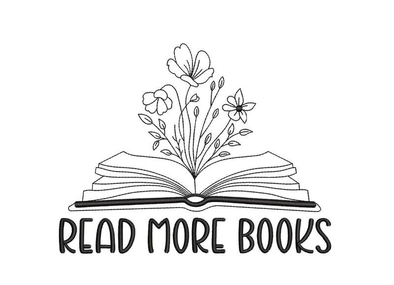 Read More Books Embroidery Design, 5 sizes, Instant Download Embroidery/Applique DESIGNS Nino Nadaraia 