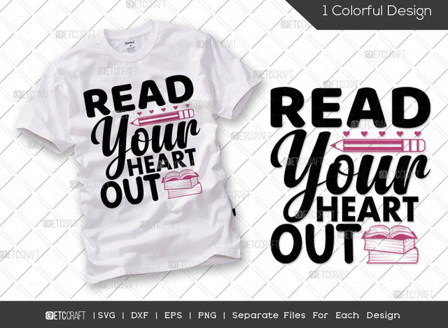Read Your Heart Out SVG Cut File | librarian Svg | Bookworm Svg | Bibliophile Svg | Book Lover Svg | Reading Svg | Reading Quote Svg SVG ETC Craft 