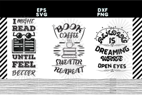 Reading Book SVG Bundle Pack SVG Razadesigner 