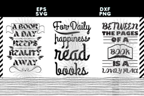 Reading Book SVG Bundle Pack SVG Razadesigner 