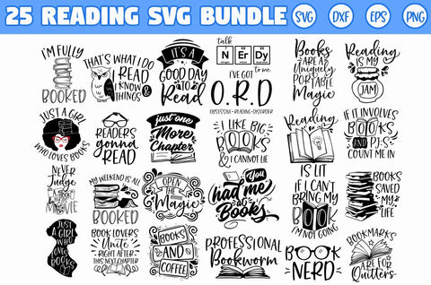 Reading Book SVG Bundle SVG Freeling Design House 