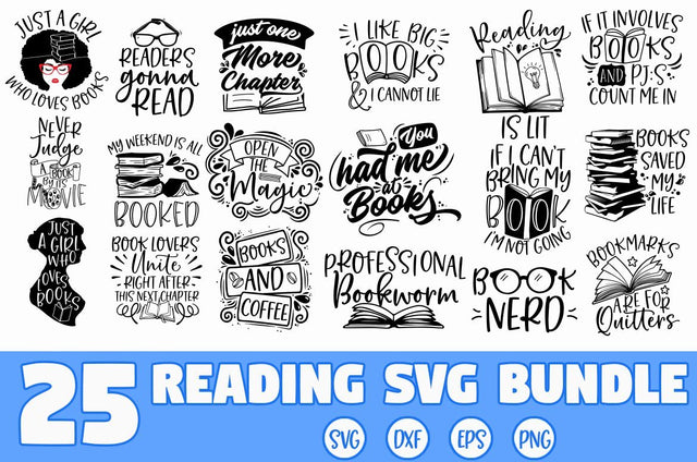 Reading Book SVG Bundle SVG Freeling Design House 