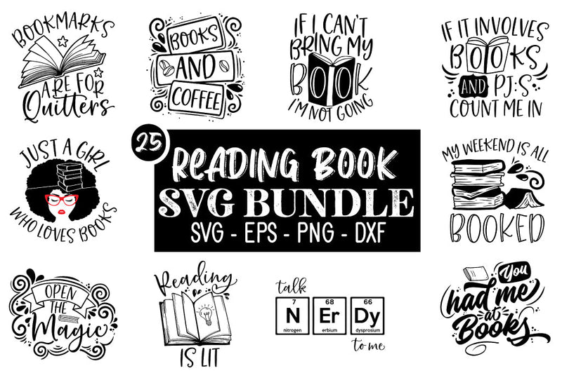 Reading Book SVG bundle - So Fontsy