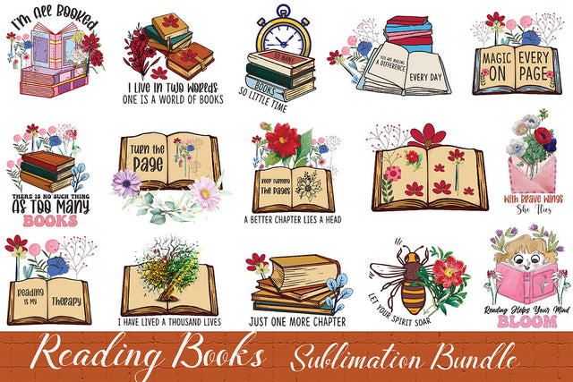 Reading Books Sublimation Bundle Sublimation Rupkotha 