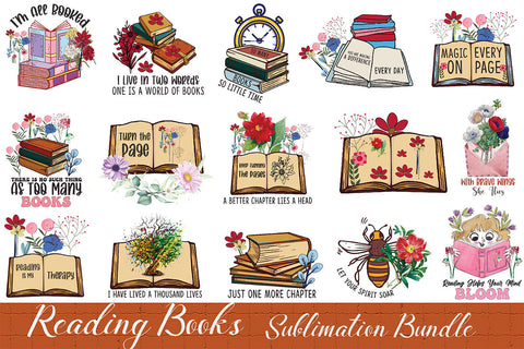 Reading Books Sublimation Bundle Sublimation Rupkotha 