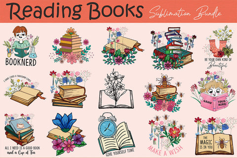 Reading Books Sublimation Bundle Sublimation Rupkotha 