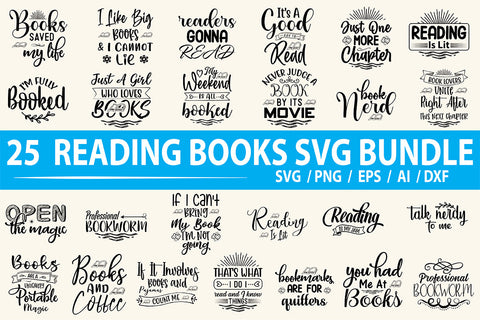 Reading Books SVG Bundle SVG nirmal108roy 