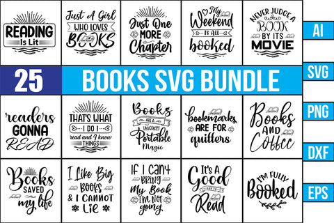 Reading Books SVG Bundle SVG nirmal108roy 